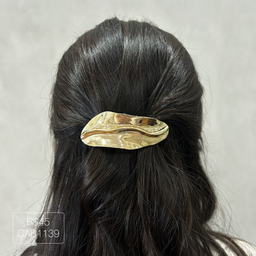 Hair Pin Folha GG Lisa Dourado